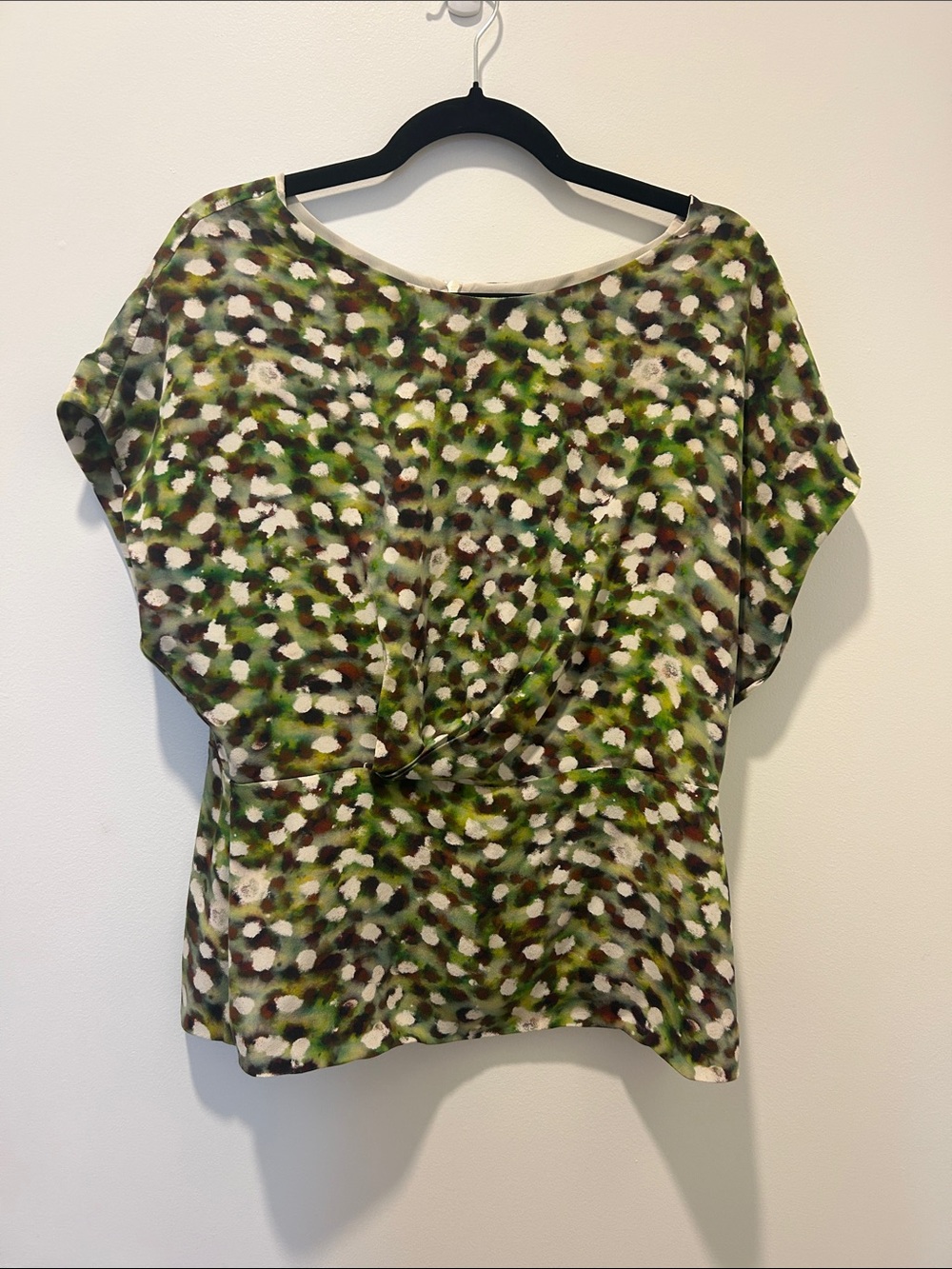 MM La Fleur Womens Green Multi-Print Short Sleeve Top